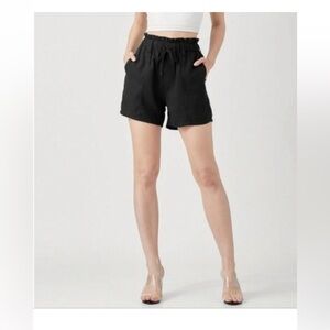 House of Harlow 1960 Black Linen Shorts Size M